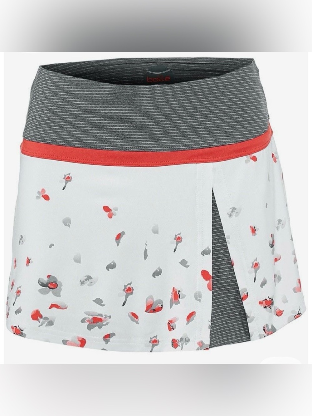 bollé White Red Gray Floral Tennis Skirt w/ Stripes Attached Shorts Womens XL